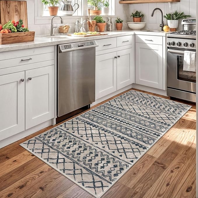 KUTA 3x5 Rugs for Entryway Boho Area Rug for Living Room, Moroccan Brown Black - Image 2