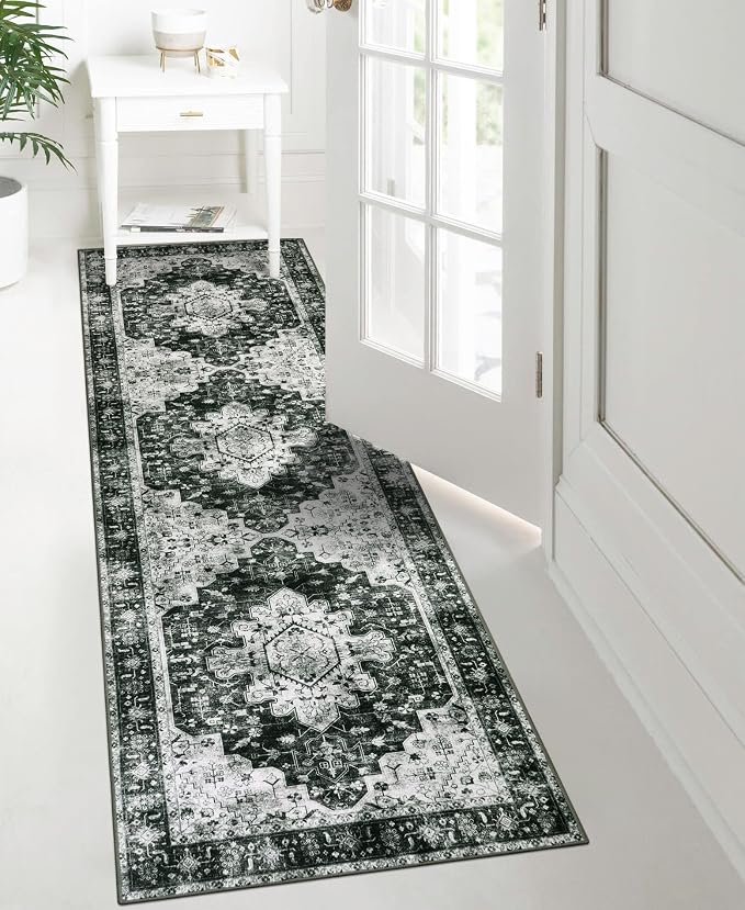Moynesa Ultra-Thin Washable Vintage Runner Rug - Image 3