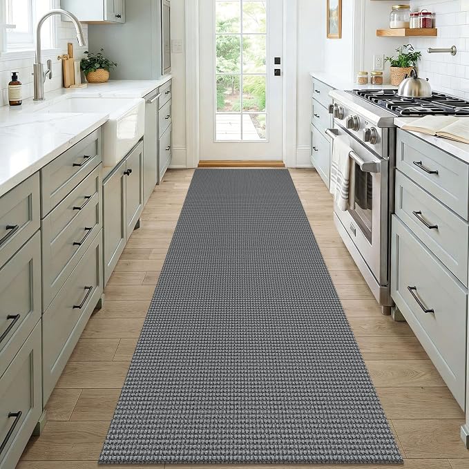 KOZYFLY Woven 3x7 Washable Kitchen Runner Rug, Non Slip Wide Runners - Image 2