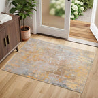 Entryway Rug 2x3 Beige Gold Door Mat Indoor Entrance 24x36, Washable Small by Acapet