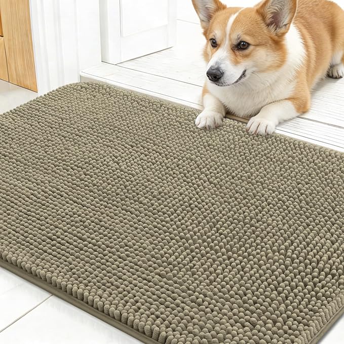OLANLY Dog Door Mat for Muddy Paws 30x17, Absorbs Moisture and Dirt, Absorbent by OLANLY