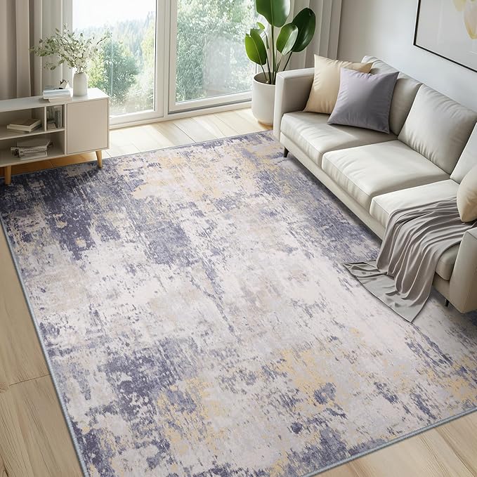 RELEANY Washable Area Rugs 5'x7' Non-Slip Modern Abstract Soft by RELEANY