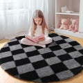 KICMOR Round Rug 4ft for Bedroom, Soft Fluffy Circle Area Rug Cute Fuzzy Shag by KICMOR