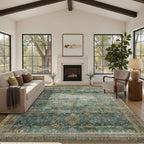 Latte&Fog 8x10 Area Rugs for Living Room, Large Vintage Green Washable Rug - Image 3