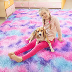 AROGAN Soft Rainbow Area Rugs for Girls Room 3x5 Feet, Fluffy Cute Colorful - Image 5