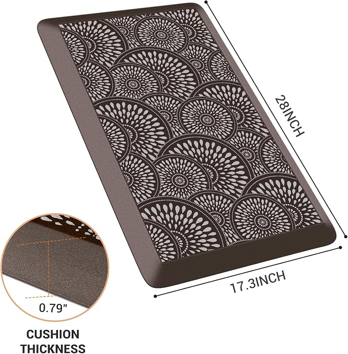 Mattitude 4/5 Inch Kitchen Mat, 17.3x28in Heavy Duty Ergonomic Comfort Foam - Image 2