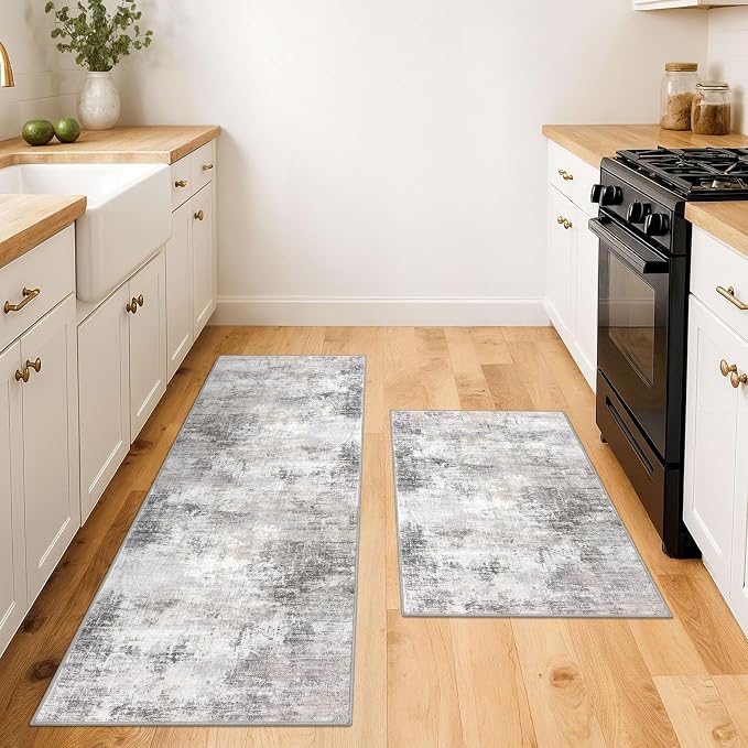IOHOUZE Abstract Area Rugs and Runners Sets 2x3 and 2x5 Ft, Washable Entryway - Image 2