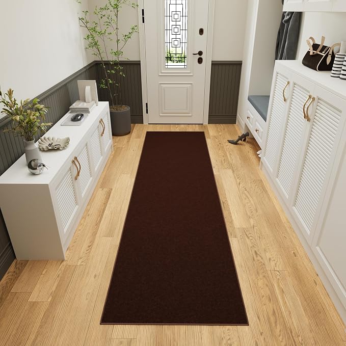 Ottomanson Hallway Runner Rug 2'7" x 9'10" Non Slip Solid Area Rugs Easy to - Image 10