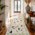 Washable 2x10 Hallway Runner Rug: Non Slip Soft Long Low Pile Animal Cat Print - Image 7