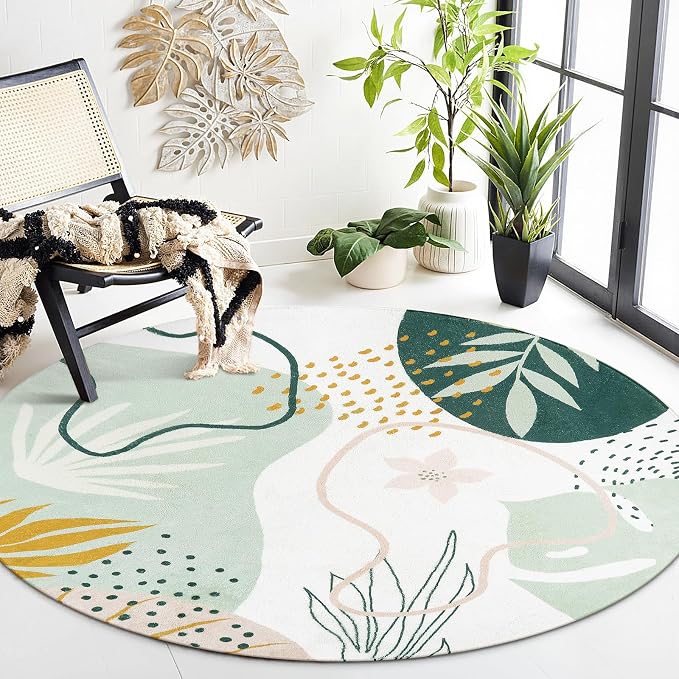 Lahome Green Round Area Rugs 5Ft - Image 5