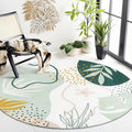 Lahome Green Washable Round Rug - 6Ft Round Area Rug by Lahome