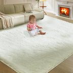 Ultra Soft Rug for Living Room, 4X6 Fluffy Shag Area Rug for Bedroom, Modern - Image 9