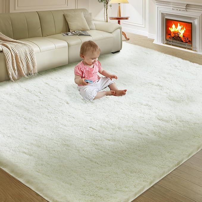 Ultra Soft Rug for Living Room, 6X9 Fluffy Shag Area Rug for Bedroom, Modern - Image 9