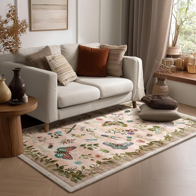 3x5 Washable Area Rugs for Entryway: Small Throw Rugs Stain Resistant Non Slip by palohom