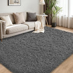5x8 Area Rug for Living Room:Ultra Soft Fluffy Shag Dark Grey Rugs, Large Fuzzy - Image 4