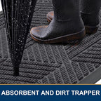 Smiry Front Door Mat Outside Entrance, Heavy Duty Sturdy Natural Rubber Doormat - Image 3