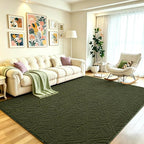 5x7 Olive Green Washable Area Rug by VisittheFlagover