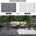 Smiry Outdoor Rug 8x10 ft, Waterproof Reversible Plastic Straw Rugs, Boho - Image 3