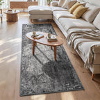 3x7 Black Rug Runners for Hallways Kitchen Runner Rug Non Slip Washable Black by OmpaaHomeDecor