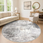 IOHOUZE Abstract Round Area Rug 8 Ft Washable Circle Rugs Large Round Rug Non by iOhouze