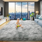 qulint Living Room Rug 8x10, Soft Fluffy Rug by QULINT
