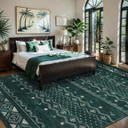 SERISSA 5x7 Area Rugs for Living Room, Washable Non-Slip Dark Green Boho Rug - Image 2