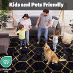 ONASAR 8x10 Area Rugs for Living Room, Fluffy Black and Gold Bedroom Rug - Image 3
