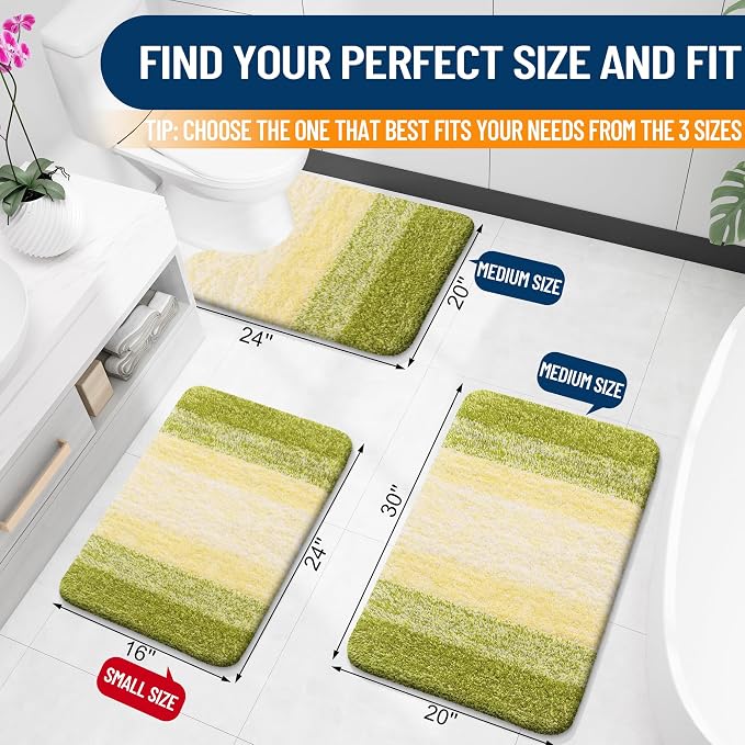 OLANLY Small Bathroom Rugs Mat 24x16, Extra Soft Absorbent Microfiber Bath Rugs - Image 2