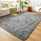 Andecor Soft Fluffy Bedroom Rugs, 8 x 10 Feet Indoor Shaggy Plush Area Rug by Andecor