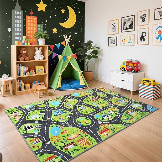 Kids Car Play Rugs by BBENRON