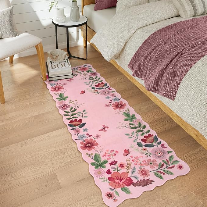 Lahome Floral Kitchen Runner, 2X6 Washable Runner Rug Non-Slip, Ultra-Thin Soft - Image 3