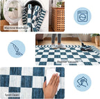 GarveeHome Blue and White Checkered Rug 2x3 Washable Rug Non-Slip - Image 7