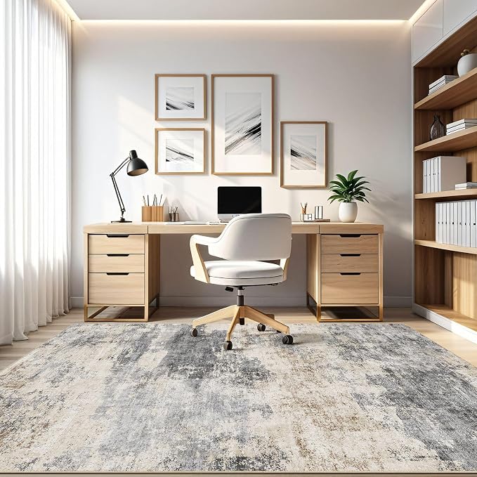 10x12 Area Rug Living Room: Washable Large Abstract Modern Soft Rug Stain - Image 8