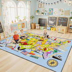 Educational USA Map Area Rug 8x10, Playroom Bedroom Classroom Rug by Unknown