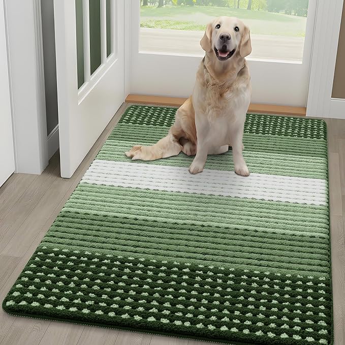 Kitinjoy Indoor Outdoor Door Mat, 48x30 Non-Slip Absorbent Dirt Trapper by Kitinjoy