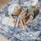 Area Rug 8x10 Washable Rug, Vintage Boho Medallion Rugs Non-Slip Soft Low Pile - Image 4