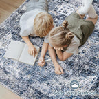 Area Rug 9x12 Washable Rug, Vintage Boho Medallion Rugs Non-Slip Soft Low Pile - Image 4