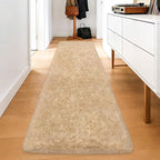 2x8 ft Beige Runner Rugs for Bedroom Living Room, Soft Plush Fluffy Throw Rug - Image 2