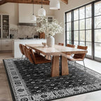 Rugxara Black Rug Area Rugs 5x7, Washable Rugs - Image 4