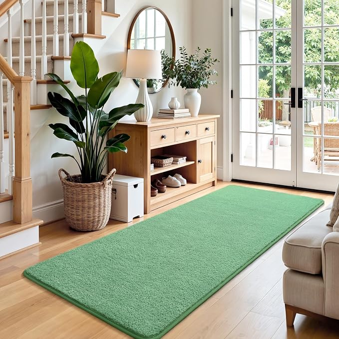 Keeko 2x6 Sage Green Area Rugs for Bedroom, Soft Modern Living Room Rug Indoor - Image 3