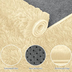 8x10 Area Rug for Living Room:Ultra Soft Fluffy Shag Cream White Rugs, Large - Image 5