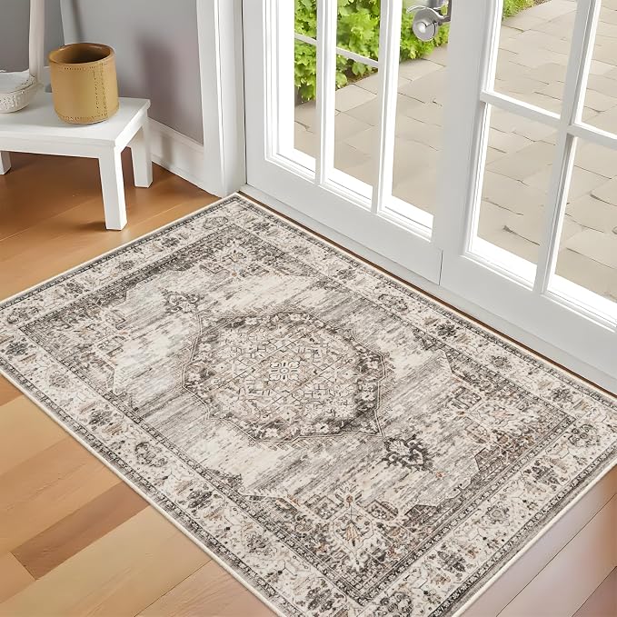 Washable Area Rugs 2x3 Entryway: Soft Ultra Thin Low Pile Mat Machine Washable - Image 2