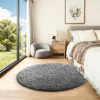 Ophanie Round Rugs 3Ft Grey Circle Area Rug, Christmas Room Decor, Aesthetic - Image 5
