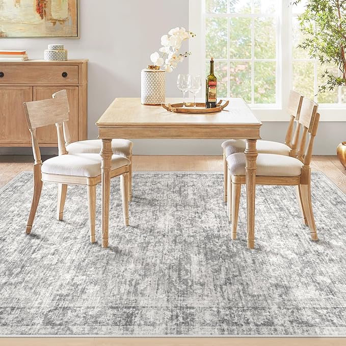 5x7 Area Rugs for Living Room: Washable Vintage Floral Rug Low Pile Non-Slip - Image 6