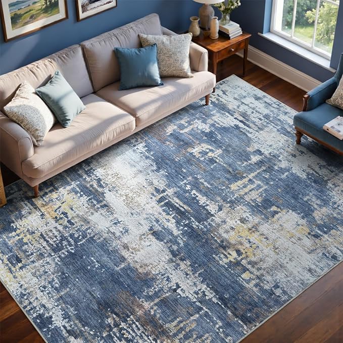 5x7 Ft Area Rugs for Living Room, Soft Non-Slip Washable Rugs Modern Abstract by Cuzwlovita