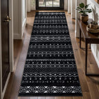 SERISSA 2x6 Kitchen Runner Rug, Washable Non-Slip Black and White Boho Rug - Image 2
