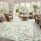 Wonnitar Large Rugs for Living Room, Soft Washable Floral 9x12 Area Rug for - Image 8