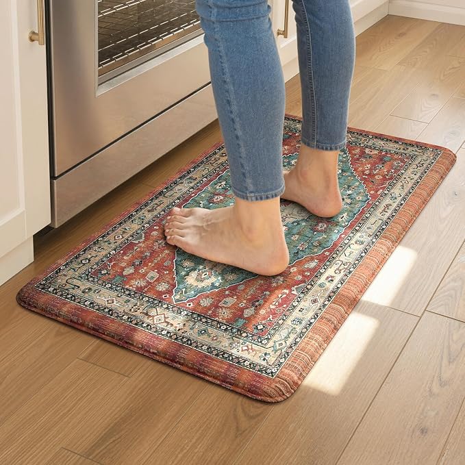 Collive Boho Kitchen Mats Cushioned Anti Fatigue Mats, Non-Slip Kitchen Floor by Collive