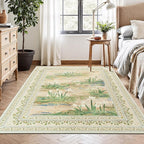 Lessymo Dining Room Rugs for Under Table, 6x9 Washable Floral Area Rug for - Image 3