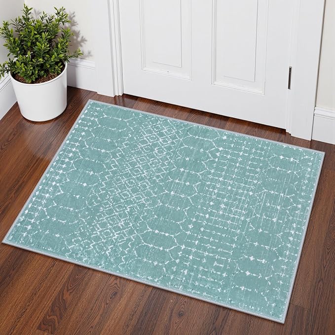Lahome Moroccan Entry Rugs for Inside House 2x3 Non-Slip Washable Front Indoor by Lahome